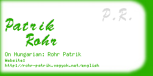 patrik rohr business card